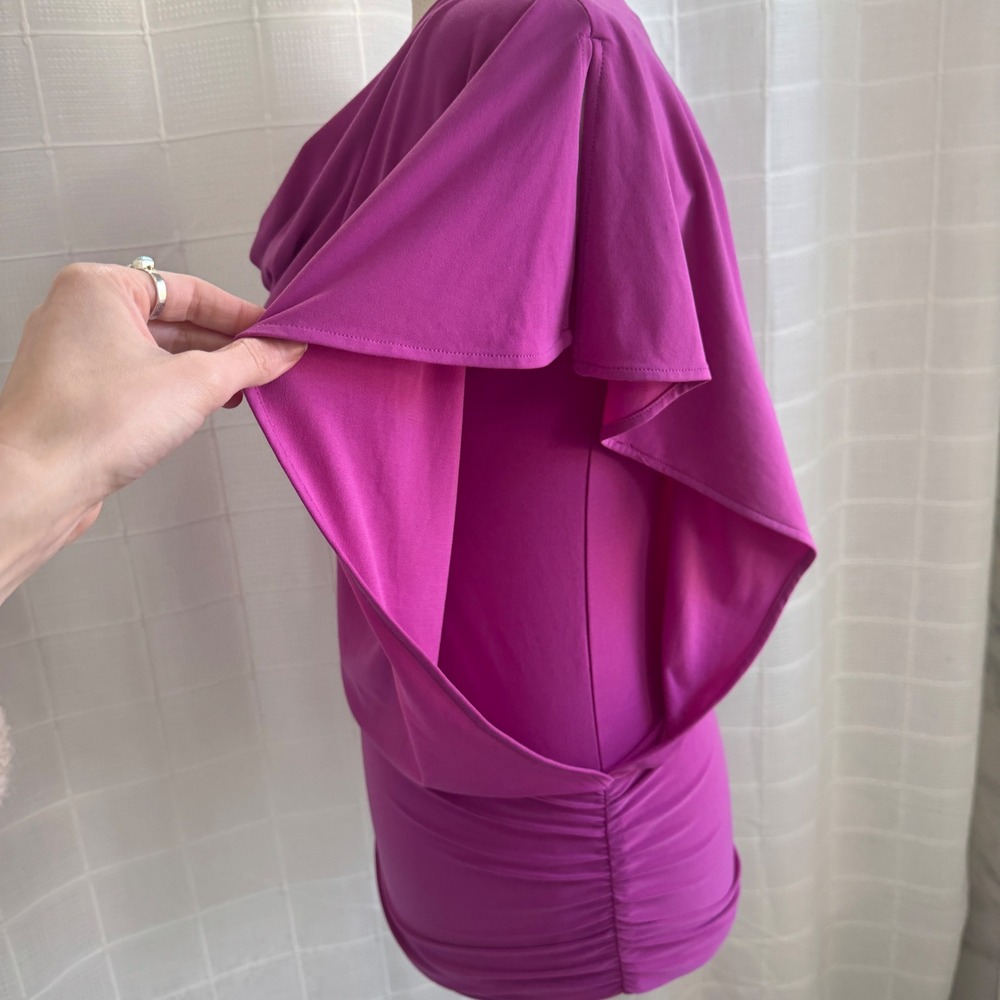 41 Hawthorne Pink Draped Cowl Neck Y2K‎ Style Tunic Blouse Short Split Sleeve - Picture 3 of 10